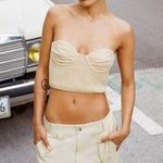 ZARA NWT  LINEN BLEND CORSET TOP BLOGGERS FAV BEIGE SMALL Photo 0