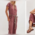 Free People NWT  Hit The Coast Coveralls - vintage rose - small Photo 4