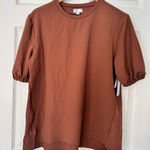 Nordstrom Rack  short sleeve blouse rust orange size M NWT Photo 0