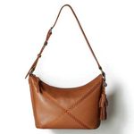 The Sak  Kyetra Leather Shoulder Hobo Bag Brown Embroidered City Office Chic Boho Photo 0