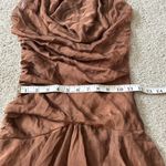 Milano brown Y2K formal prom dress gown. Halter neck‎ hi low appearance floor Photo 11