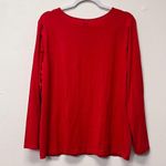 Anne Klein Ann Klein Women's Red Long Sleeve T-shirt Plus size 1X Solid Color Pullover Photo 1
