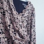 Jessica Howard  Black and Gold Glitter Lace V-neck Steath Cocktail Dress Photo 4