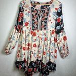 Patrons of Peace Women Boho Floral Babydoll Tunic Dress Rayon Large Photo 0