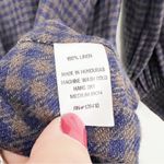 Ann Mashburn  Anaya Popover Dress in Brown Navy Gingham Linen Size Large Photo 10