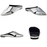 NEW Sigerson Morrison silver pointy toe leather flats Size 6 Photo 4