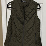 Allegra K  🫒 Olive Green Quilted Vest Size Large Photo 0