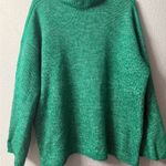 Loft  Ribbed Mock Neck Sweater  Bright Kelly Green Turtleneck Soft knit XL Photo 10