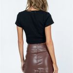 Princess Polly Mini Skirt Brown Faux Leather Photo 4