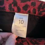 Burgundy and Black Skinny Jeans with Leopard Print NWT Red Size 10 Photo 4