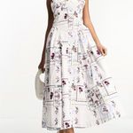 ASOS DESIGN cotton dropped corset waist midi skater dress in patchwork print Photo 0