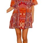 Raga Anthropologie  Golden Sunset Boho Tunic Dress Size S Purple Orange Gold Mini Photo 0