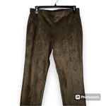 ZEZA B size XL olive green split hem faux suede pull on leggings elastic waist Black Photo 10