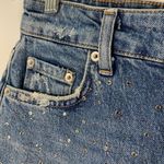 ZARA  Denim distressed embellished high waisted shorts Photo 2