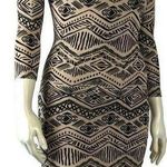 Forever 21 Bodycon Fitted Aztec Print Long Sleeve Small Dress Photo 1