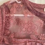 easel  Los Angeles Sheer Lace Tunic Size Large Dusty Pink Sheer Lace Mix Chic NWT Photo 3