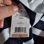 Jessica Howard Navy & White Stripe Crochet Trim Sleeveless Shift Dress Size 12 Photo 7