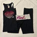 PINK - Victoria's Secret Y2K Victoria’s Secret PINK Bling Foldover Flare Leggings and Tank Top Photo 0
