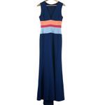 BCBGMAXAZRIA  Lizette Maxi Dress Womens 4 Blue Colorblock Sleeveless Event Formal Photo 2