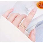 Boutique NEW Dainty Women's 14k Gold Filled‎ Bar Pearl Ring, Adjustable Photo 8