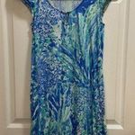Lilly Pulitzer  Rejina Dress HEY HEY SOLEIL Blue Haven Size XXS Flutter Sleeve Photo 0