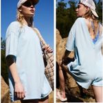 Free People Hot Shot Tee Romper Sz Small Baby Blue Photo 1