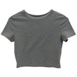 Wild Fable  Womens S Fitted Short Sleeve T Shirt Gray Cropped Photo 0