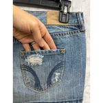 Hollister  Women's Denim Jean Mini Skirt Distressed Frayed Hem Retro Size 5 Photo 6