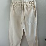 ZARA Neutral Cream Pants Paperbag Waist Tie Belt Medium Photo 2