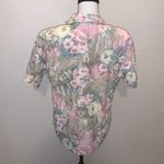 Denim Republic vintage pastel floral short sleeve button down shirt Pink Size 8 Photo 4