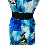 Corey P. Sleeveless Floral Tropical Print Mini Dress Belt Mini‎ Dress Blue 10 Blue Photo 10