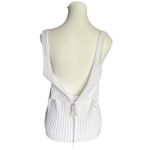 Vince ‎ Women's M Tie Back Ribbed Tank in Optic White Cotton Blend Stretch Photo 4