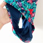 Catalina Blue Floral Halter Tie One Piece Swimsuit Photo 3