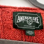 American Eagle Outfitters Burnt Orange Hooded Cable Knit Pullover Sweater Small Photo 1