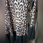 Leopard Print Dress with Black Ruffle Hem Brown Size M Photo 7