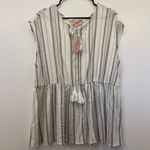 Philosophy NWT sleeveless striped peplum top with tassel tie keyhole Photo 4