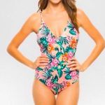 Vanilla Beach  size XLarge floral tropical print one piece swimsuit Photo 1