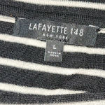 Lafayette 148 New York Womens Black White‎ Striped Long Sleeve Shirt Top Large Photo 3
