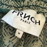 FRNCH Gally Dress Green Metallic Long Sleeve Loose Fit Button Neck Size Medium Photo 11