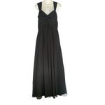 Azazie  Black Formal Dress Size 10 Chiffon Empire Ruched Wedding Photo 2