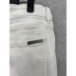 BCBGMAXAZRIA  Women's  Cropped Pants Solid White Distressed Size 31 Photo 4