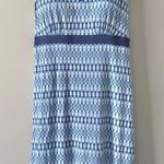 Dakini Blue White Patterned Babydoll Dress Mini Knee Length Built Photo 0