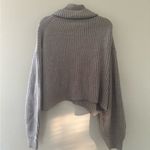 Babaton  Ribbed Gray Cowl Neck Sweater Photo 3
