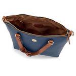 Anne Klein  Navy/Brown Alex Varsity Satchel Purse w/ID holder and Crossbody Strap Photo 1