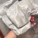 Lands' End Metallic Silver Gray Hooded Puffer Jacket XL Photo 2