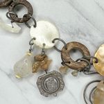 Mother of Pearl Coconut Shell Beaded Chain Belt One Size (OS) Boho ✨ Silver Photo 6