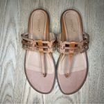 Vionic  Alvana Women’s Tan Leather Slip On Sandals Geometric Cage Cutout Size 10 Photo 4