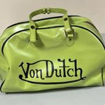 Von Dutch Apple Green Leather Bowling Bag Purse Handbag Pocketbook Satchel 💚✨ Photo 3