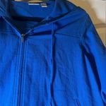 Chico's Chico’s Blue 3/4 Sleeve Full Zip Jacket With Hood Size 1 Medium Photo 4