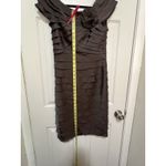 London Times Women’s Sable Brown Flutter Sleeve Cocktail Dress w/Rosette Size 6 Photo 5